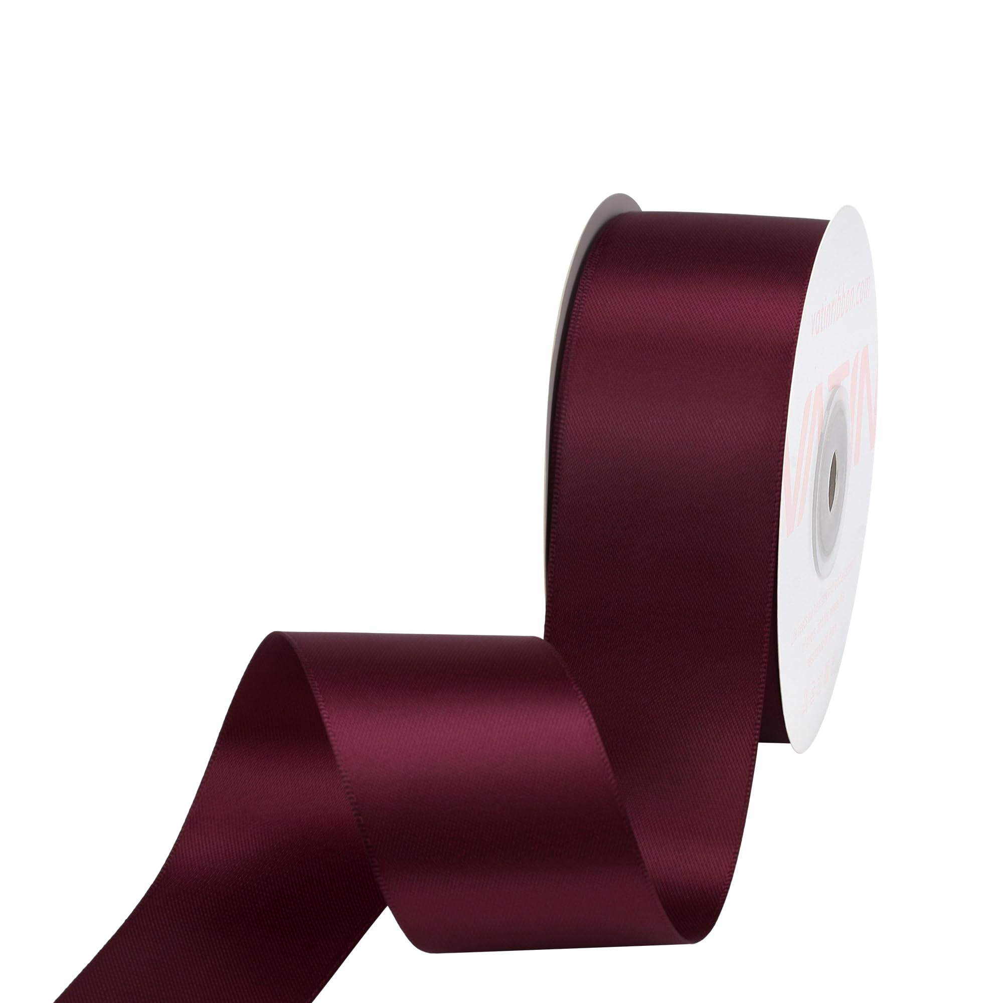VATIN 38mm Wide Double Faced Polyester Wine Satin Ribbon Continuous Ribbon -23 Metre, Perfect for Wedding, Gift Wrapping, Bow Making& Other Projects