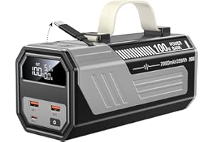 Laptop Power Bank,70,000mAh Portable Charger with 100W USB-C Ports, Built-in and Retractable Cables,100W Input, Fast Charging