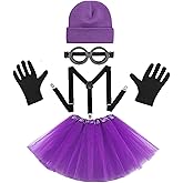 ANCOSJOY Bros Mary & Luigi Hat Costume Mustaches Gloves Buttons for Halloween Costume Cosplay