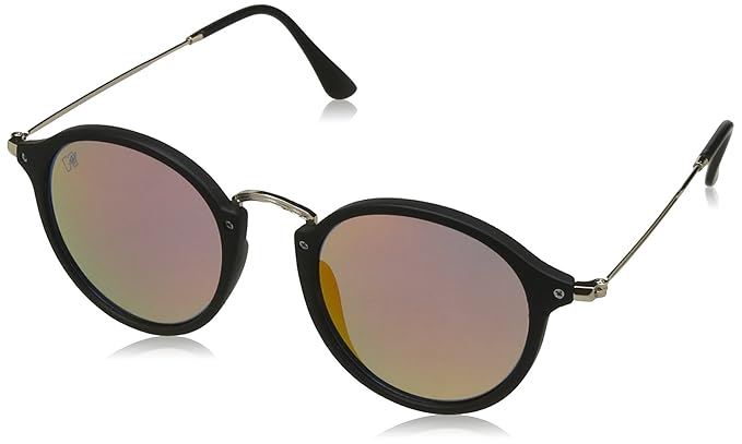 Polarized Round Unisex Sunglasses - (MTV-152-C5|48|Red Color Lens)