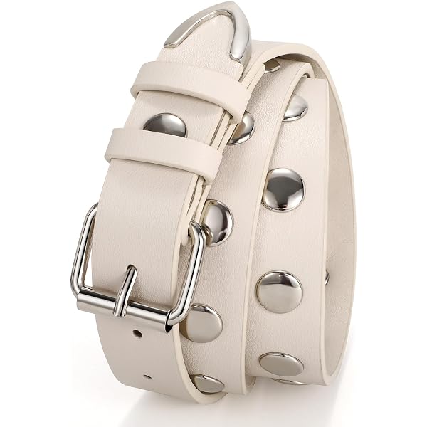 JASGOOD Women Fashion Leather Belt Ladies Studded Belt Gold  display picture 1