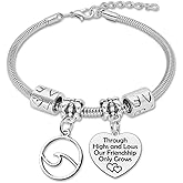 Friend Gifts Bracelet for Women Friendship Gifts Stainless Steel Bracelet Friends Present Bestie Friend Themed Bracelets Friendship Gift for Best Friend BFF Christmas Birthday Gift Bracelets Sister