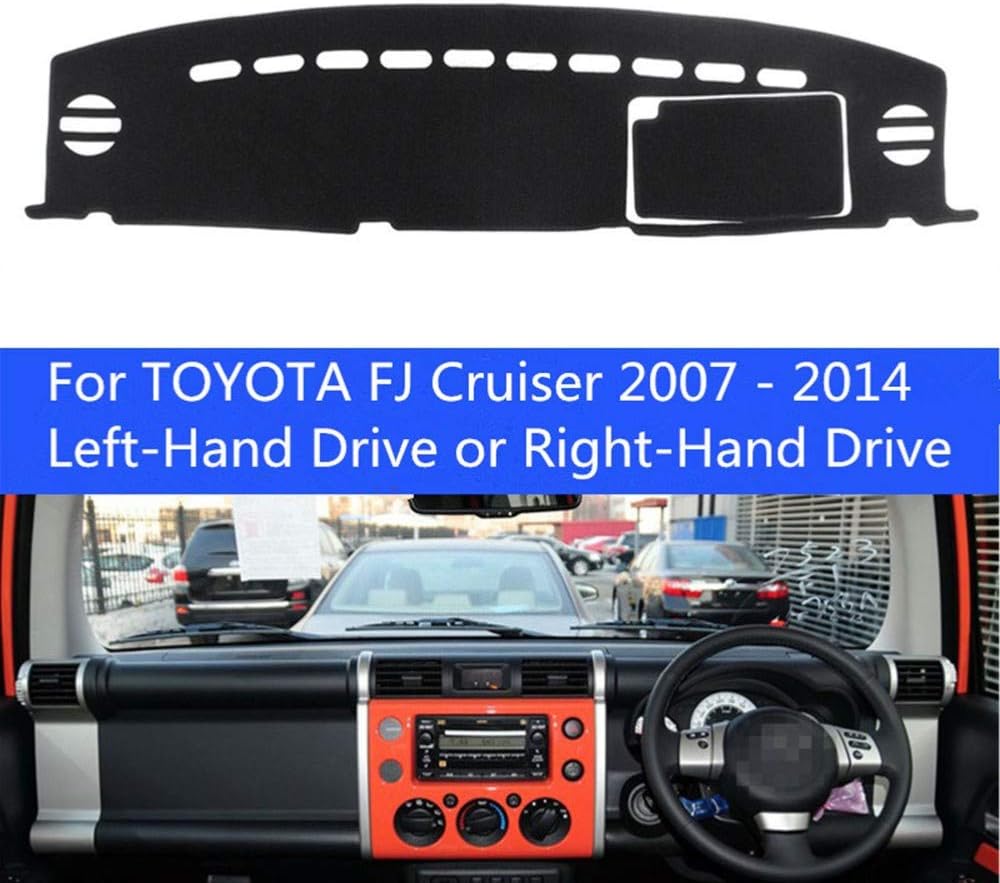LYSHUI Car Dashboard Cover Mat Pad Sun Shade Instrument Carpet,For Toyota FJ Cruiser 2007 2008 2009 2010 2011 2012-2014