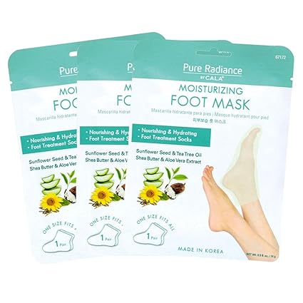 Amazon.com : Pure Radiance by CALA Moisturizing Foot Masks 3 Pairs. : Beauty