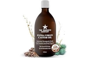 The Goodbye Company Organic Castor Oil – 4.25oz – 100% Pure, Cold-Pressed & Unrefined – Hexane-Free – Nourishing Oil for Healthy Skin, Hair Growth & Eyelashes (120mL)