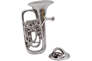GIFTICUFFS Polished Euphonium Tuba silver-plated pin badge