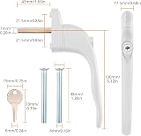 Neoteck 10 Pcs UPVC Window Handle 43mm Espag White Locking Double Glazing view 6