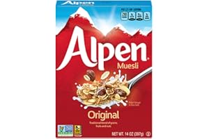Alpen Original Muesli, Swiss Style Muesli Cereal, Whole Grain, Non-GMO Project Verified, Heart Healthy, Kosher, Vegan, 14 Oz Box (Pack of 6)