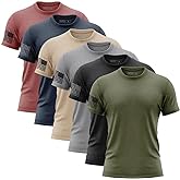 Patriot Crew Men’s Essentials Flag T-Shirt, Patriotic American Graphic Tee, Soft Cotton Blend Crewneck (6-Pack)