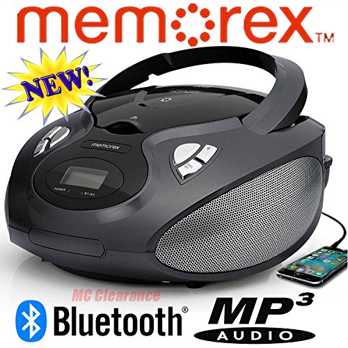 Memorex-Bluetooth-CDAMFMMP3-Flexbeats-Portable-Boombox-with-Digital-Display-Aux-Input-MP3451Blk-Black