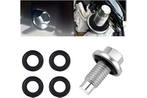 Carbon Steel M12x1.75 Oil Drain Plug & 5PCS Crush Washer Replacement OEM 090-091-1,Practical Car Oil Pan Drain Plug Compatibl