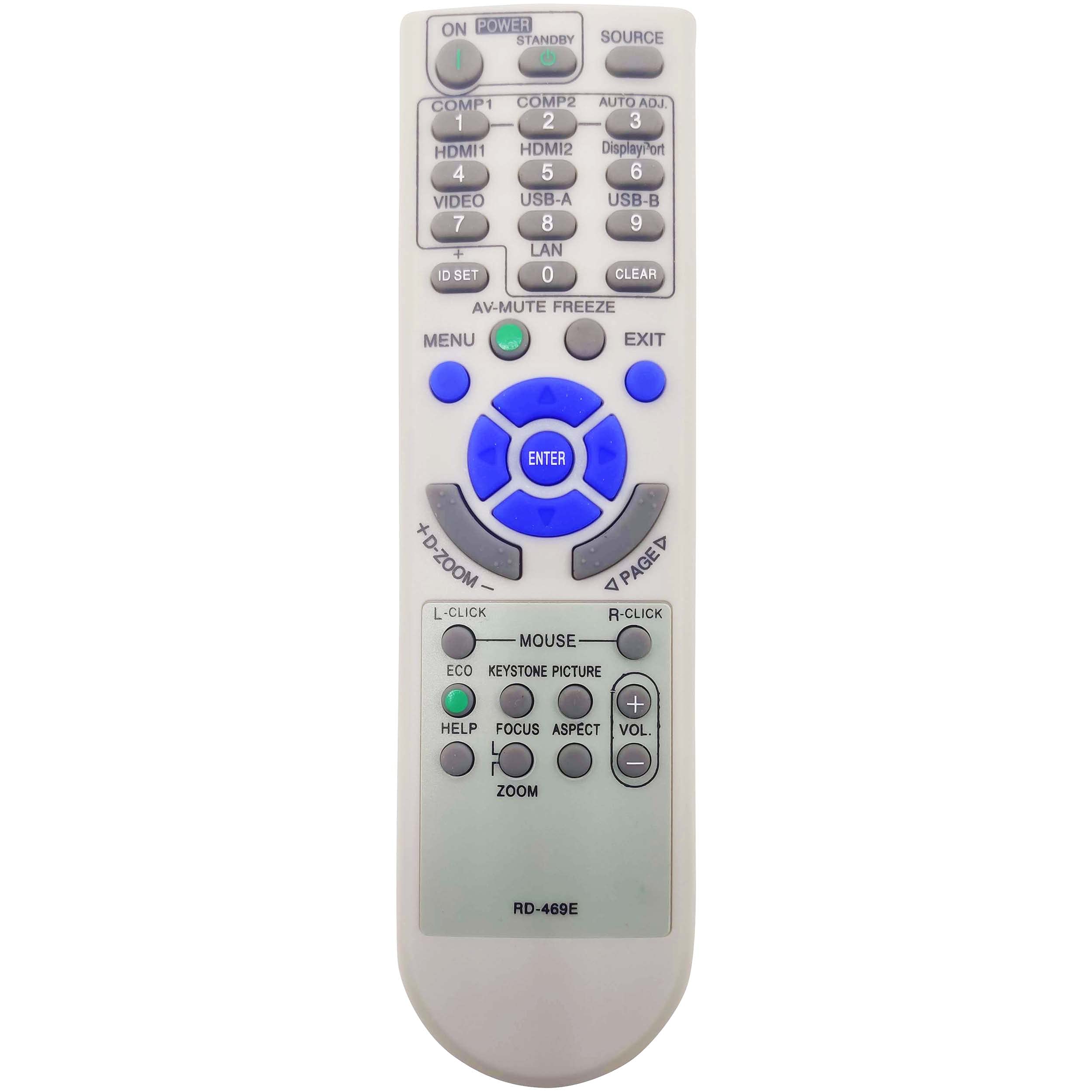 Leankle Remote Controller Replacement for NEC RD-469E, RD-472E, RD-477E, RMT-PJ36, RMT-PJ38, RMT-PJ39, M282X, M283X, M302WS, M303WS, M322H, M322W, M322X, M323H, M323W, M323X, P502H