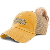 Ponytail Cap Women's Baseball Cap Embroidered Tennessee Forever Sun Hat with Ponytail Hole High Pony Hat