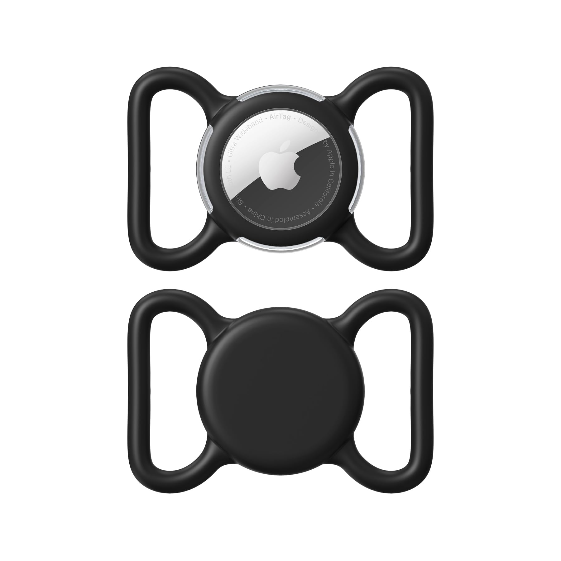 Photo 1 of Waterproof Airtag Holder for Dog Collar, Soft Full-Body Protective Airtag Holder for Dog & Cat Collars, Ultra-Durable, Easy Installation, Lightweight Clear Airtag Case (Black, Large)