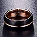 Nuncad Rose Gold Tungsten Carbide Wedding Band Ring Grooved Black Brushed Finish Comfort Fit Size 7 to 12