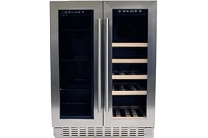 Azure 24-Inch 5 Cu. Ft. / 15 Bottle Dual Zone Beverage/ Wine Center - Stainless Steel - A124DZ-S