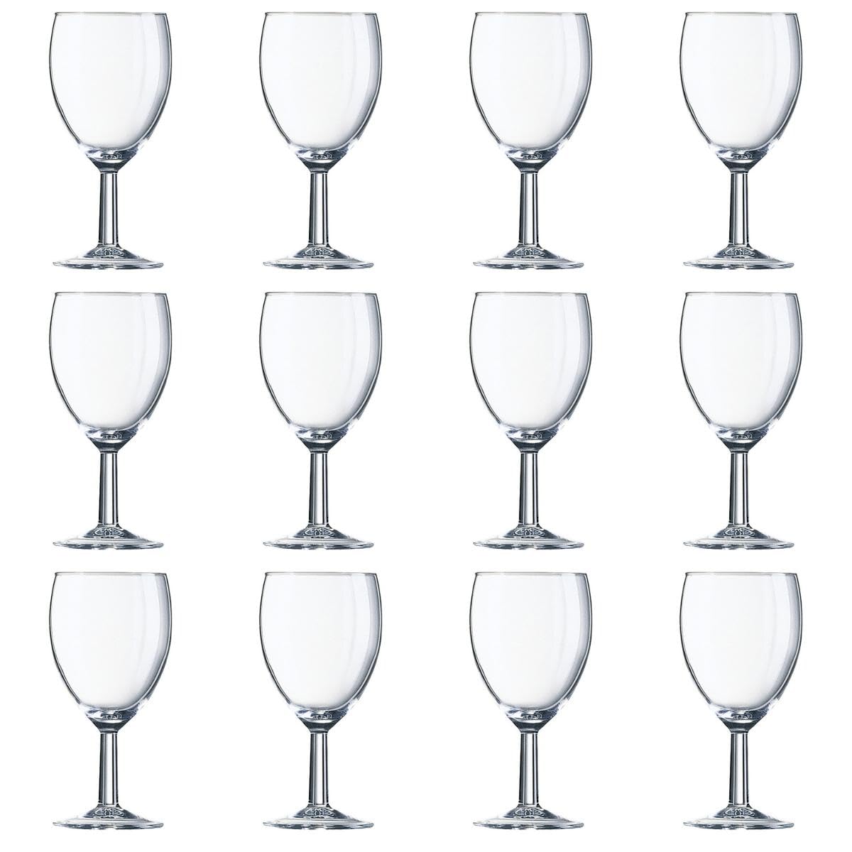 Arcoroc Savoie Red Wine Glass 240ml, Without Filling Mark, 12 Glasses, Colorless (Clear)