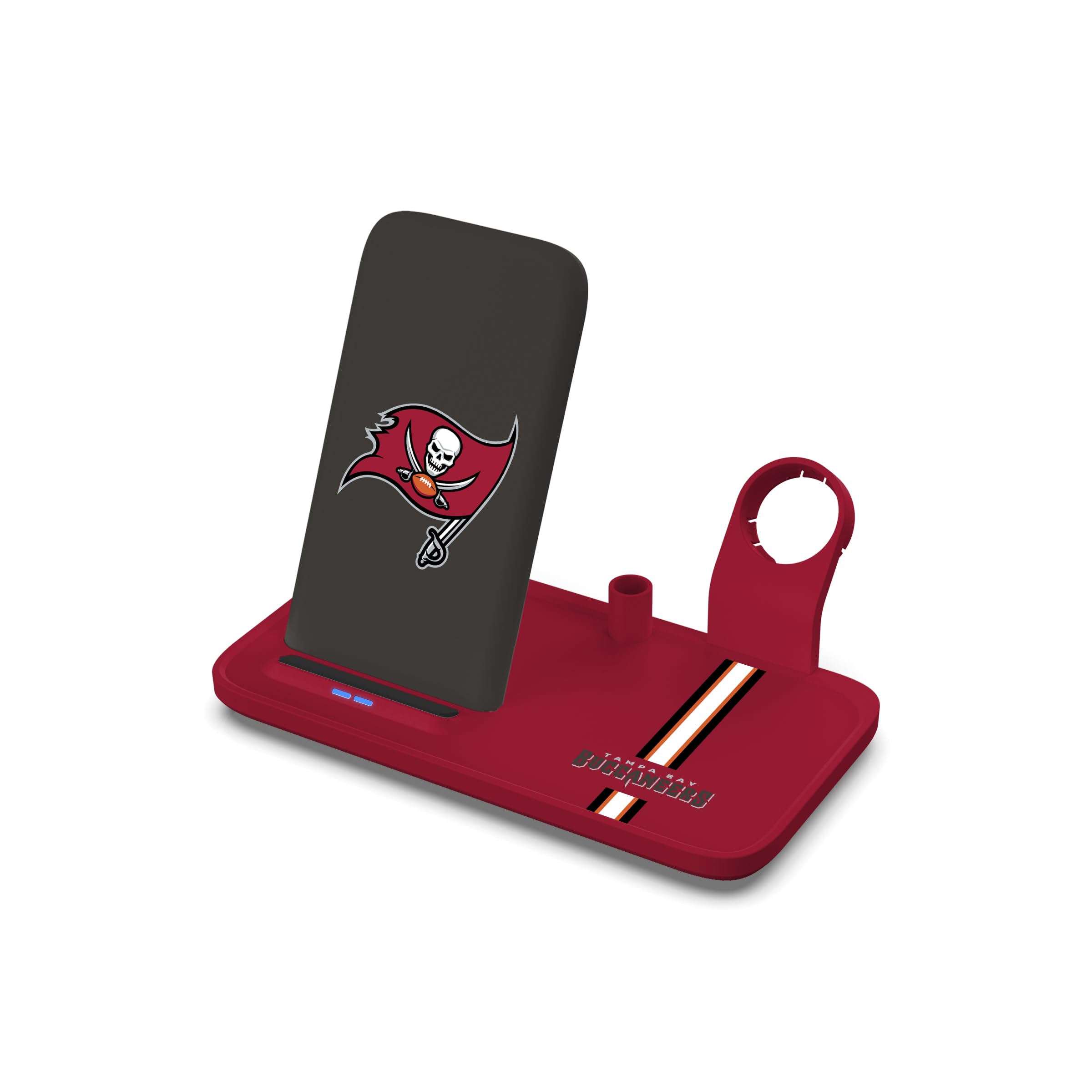 Photo 1 of SOAR NFL 4-in-1 Wireless Charging Docking Station: Fast Charge for iPhone, Apple Watch, Air Pods & Apple Pencil, Tampa Bay Buccaneers