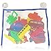 3 Bees & Me 20 Fun Foam Bath Toys for Boys & Girls - Bath Toy Foam Shapes and Storage Net Set