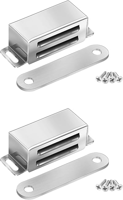 Onarway Magnetic Door Catch 6KG 15 lb Stainless Steel 2 Pack Chrome Cabinet