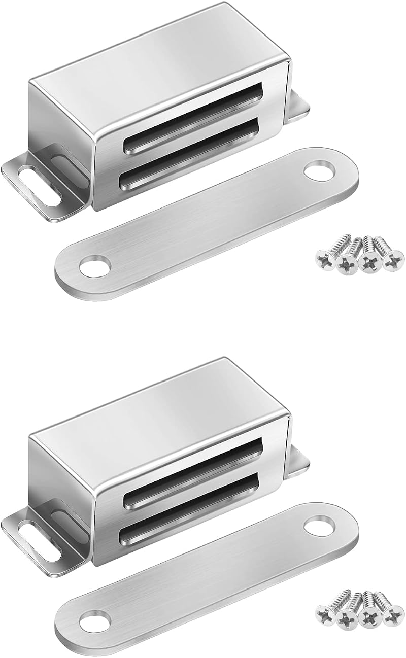 Onarway Magnetic Door Catch 6KG 15 lb Stainless Steel 2 Pack Chrome Cabinet