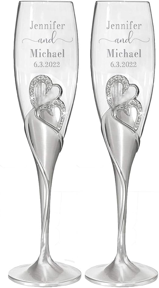 Personalized Wedding Toasting Flutes