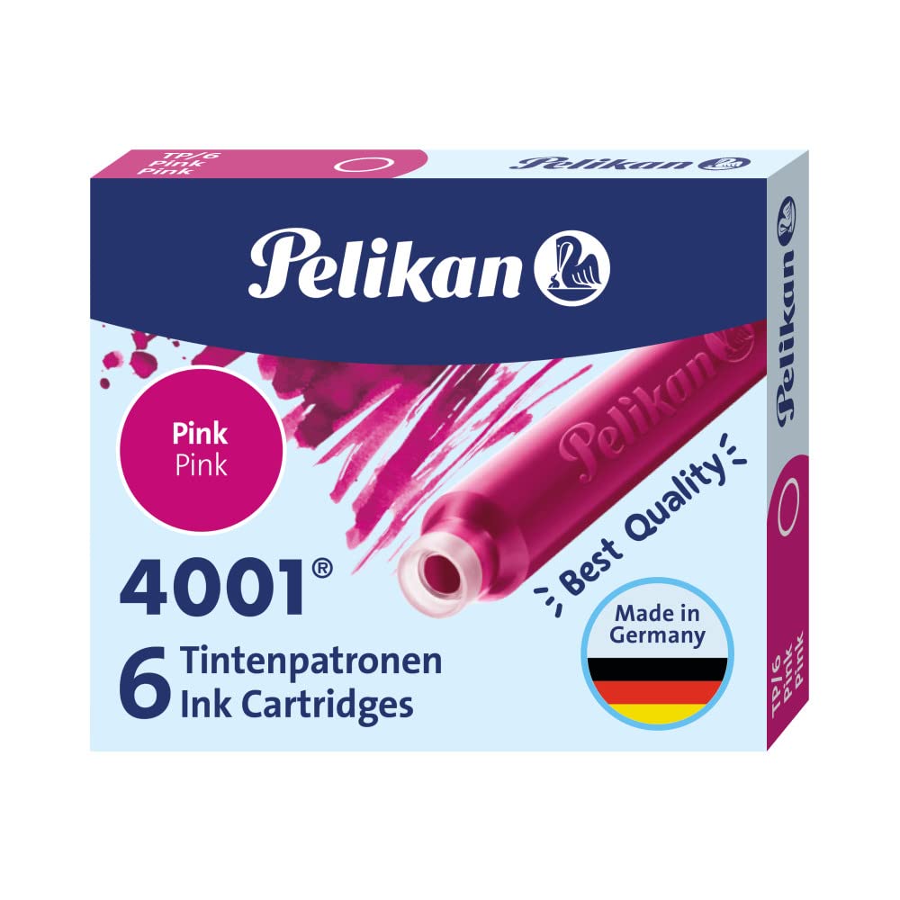 Pelikan 4001 Box of 10 Packs of 6 Ink Cartridges TP/6 Rose