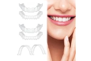 TOWAVE Fake Teeth, 4PCS Temporary Fake Teeth for Women and Men, Nature and Comfortable 4.12