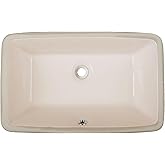 MERCURY 21 in. Rectangular Undermount Bathroom Sink in Biscuit (Sink Only)