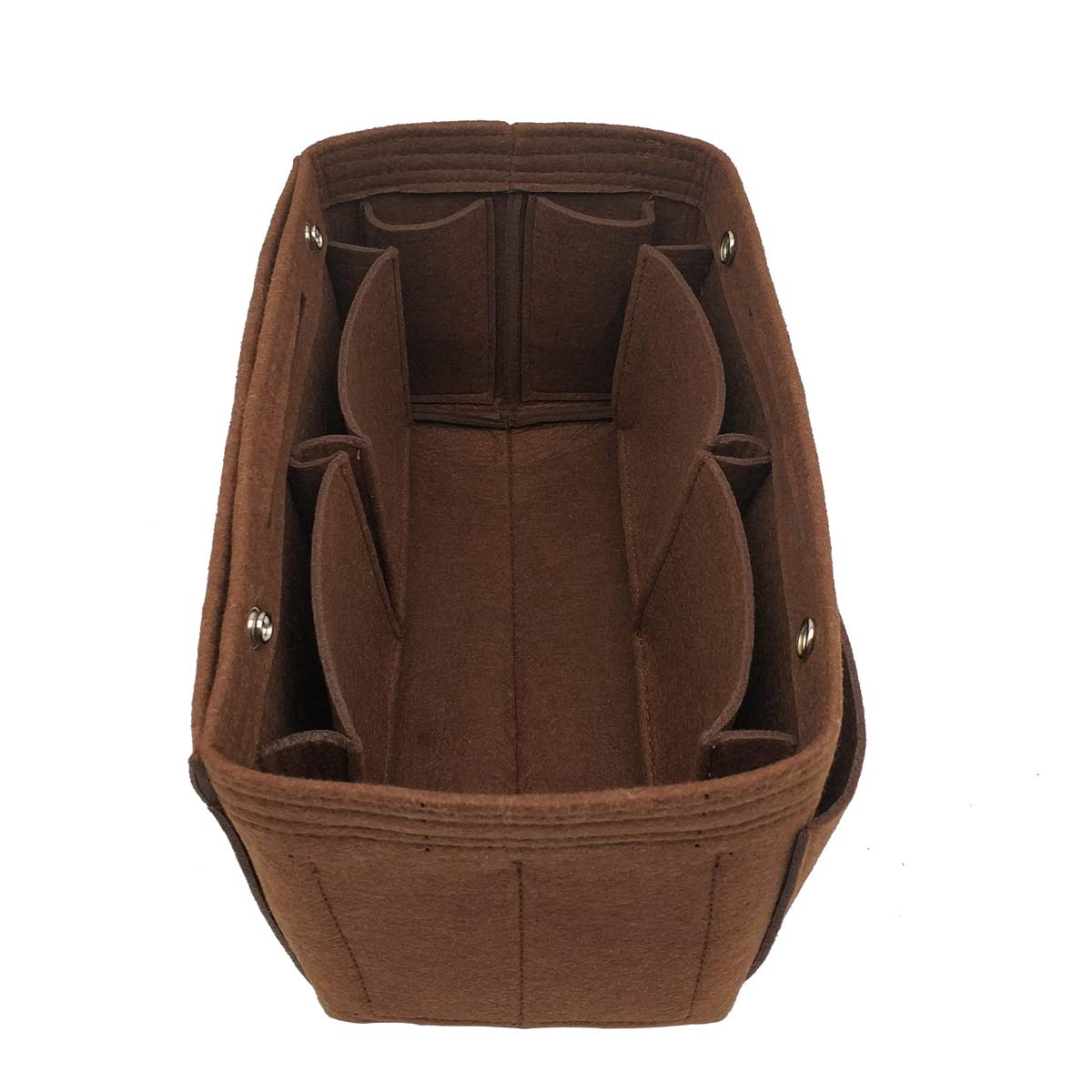 Felt Purse Organiser Insert Bag Organiser Multi Pocket Bag in Bag Organiser for Tote & Handbag Shaper 8008 Brown S