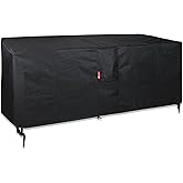 SheeChung Rectangular Fire Pit Cover,Fits 54-58 Inch-Outdoor Waterproof Anti-UV Patio Furniture Gas Fire Pit Table,58 x 28 x 24 Inches, Black