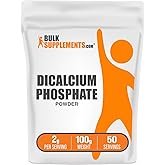 BulkSupplements.com Dicalcium Phosphate Powder - Calcium Supplement, DCP Supplement - Unflavored & Gluten Free, 2g per Serving, 100g (3.5 oz) (Pack of 1)