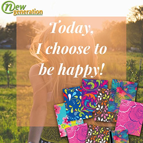 New Generation - Floral - 2 Pocket Folders/Portfolio 6 Pack Letter Size with 3 Hole Punch to use with Your Binder Heavy Duty Glossy Finish UV Laminated Folder - Assorted 6 Fashion Design (6 Pack)