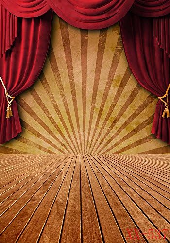 Color Your World 5x7ft Vinyl Thin Computer Printed Party Photography Background Red Stage Wood Floor Photo Studio Props Backdrops