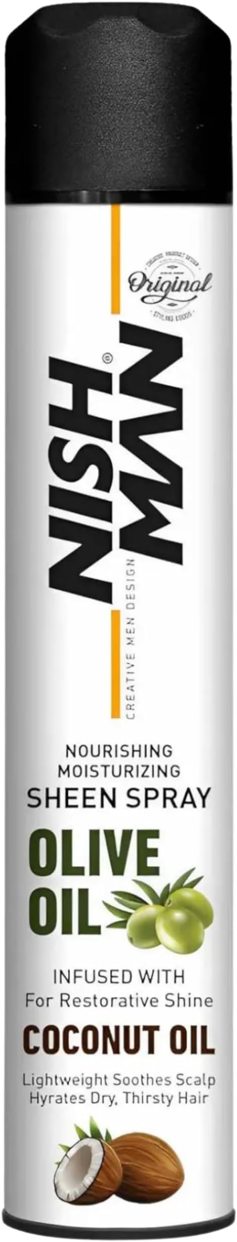 NISHMAN Olive Oil Hair Spray Moisturizing Nourishing Sheen Coconut Oil 400 ml