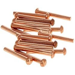 Aicosineg Solid Rivet,20Pcs M5 Round Head Copper
