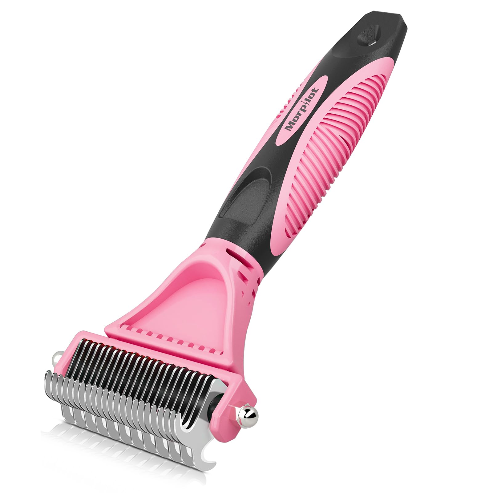 morpilot Dog Brush Cat Brush Grooming Comb, 23+12 Double Sided Undercoat Rake Dematting Deshedding Tool for Long Hair Pets Cat Dog Slicker Shedding Brushes Efficiently Reduces Hair Loss by up to 90%