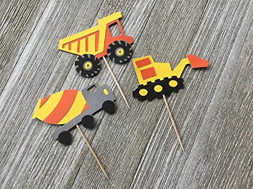 Construction Trucks Cupcake Toppers - Set of 12 - Thumbnail 3