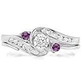 Dazzlingrock Collection Round Amethyst & White