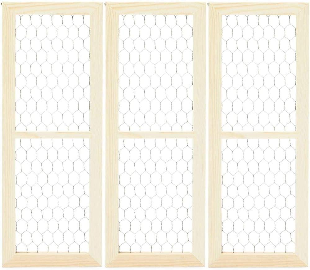 Bright Creations Unfinished Chicken Wire Window Picture Frame Set (6 x 16 in, 3 Pack)