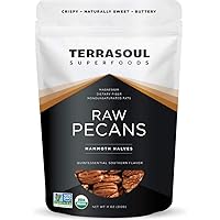 Terrasoul Superfoods Organic Pecans, 11 Oz (Pack of 1) - Mammoth Halves | Fresh | Raw