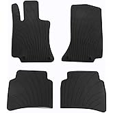 San Auto Car Floor Mat for Mercedes-Benz E-Class 2024 2025 (W214) E200 E350 E450 E53 AMG Custom Fit Full Black Rubber Auto Floor Mats Set All Weather Heavy Duty Odorless