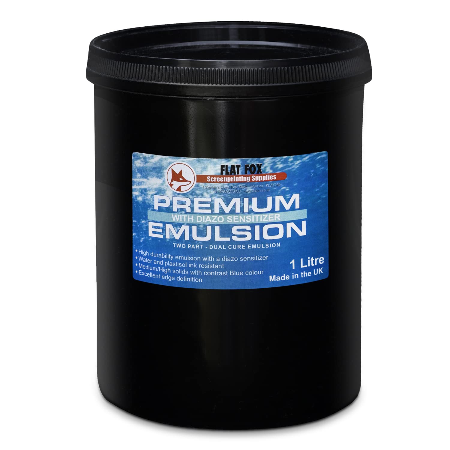 Flat Fox Screen Printing Photo Emulsion and Diazo Sensitizer (1 Litre)