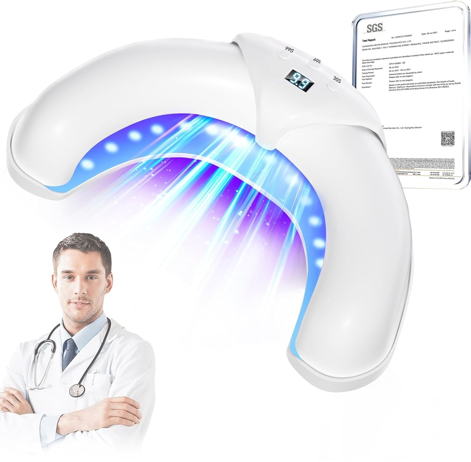 Upgrade Nail Fungus Laser Device with Time Display, 【Industry No. 1 Laser Treatment】Nail Fungus Cleaning Device, Fungal Nail Treatment Device, Portable Antifungal Laser with Type-C for Home Use (M)