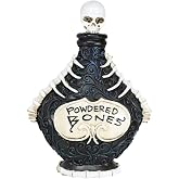 Ebros Wicca Witch Mad Doctor Scientist Skeleton Skull Powdered Bones Potion Bottle Witchcraft and Sorcery Elixir Poison Bones Skeletons Macabre Alchemy Halloween Prop Display Bottles