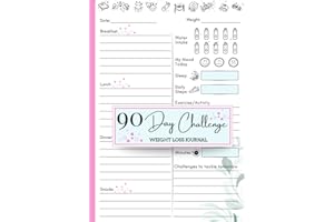Weight Loss Journal: Food and Fitness Tracker for Women - A 90 Day Diet Challenge Diary to Track Your Meals, Habits, and Exercise
