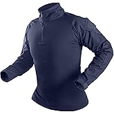 Men's Camo Tactical Combat Shirt, Lightweight Long Sleeve Military BDU Shirts Paintball Airsoft Top with Zipper