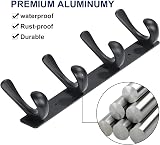 BOOKARROW Coat Hook Wall Mounted Matt Black Heavy Duty Aluminum Wall Coat Rack view 3