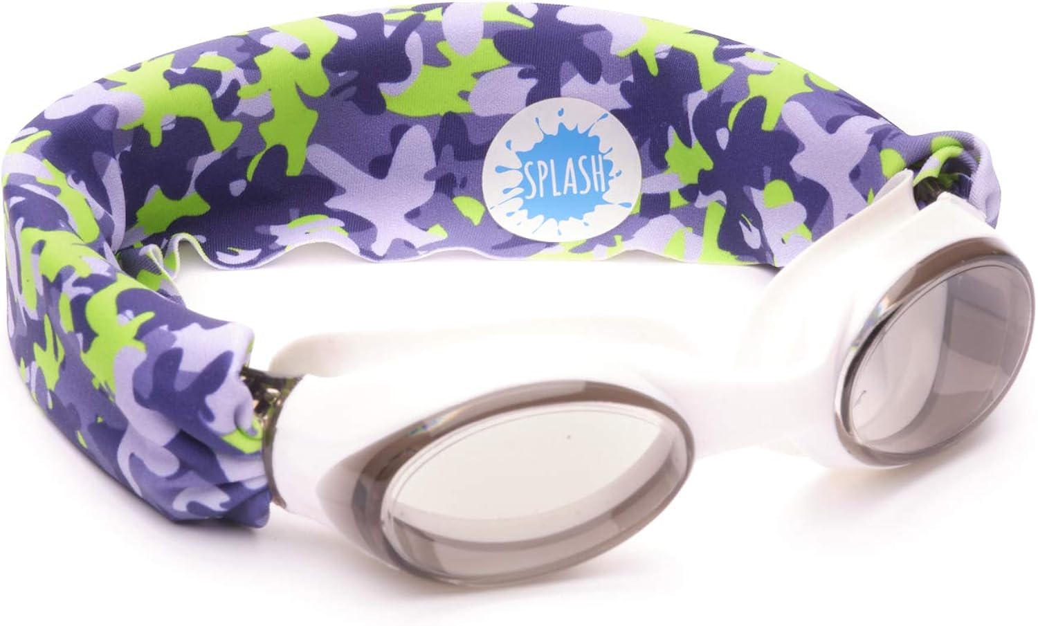 SPLASH SWIM GOGGLES Camo Fun, Fashionable, Comfortable Fits Kids and Adults