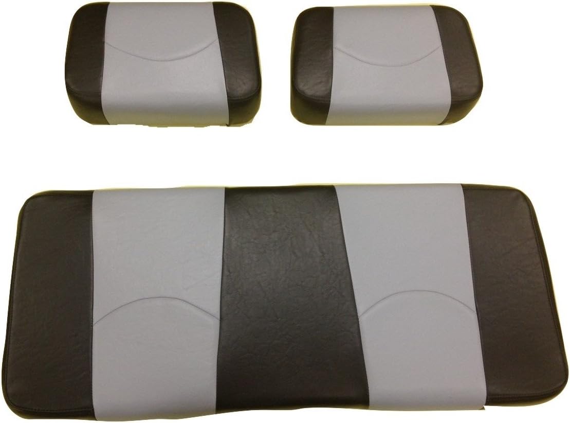 Kool Cushions CCDS9DN-BKGYST-01-Custom Vinyl Golf Cart Seat Covers Front Only-Black with Nuance Gray Stripe - For Club Car DS 1999 and Down Golf Cart